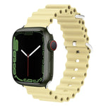 Bracelet de montre Ocean Silicone Metal Head, Pour Apple Watch Ultra 49mm / Series 8&7 45mm, Pour Apple Watch Series 8&7 41mm / SE 2&6&SE&5&4 40mm / 3&2&1 38mm