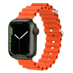 Bracelet de montre Ocean Silicone Metal Head, Pour Apple Watch Ultra 49mm / Series 8&7 45mm, Pour Apple Watch Series 8&7 41mm / SE 2&6&SE&5&4 40mm / 3&2&1 38mm