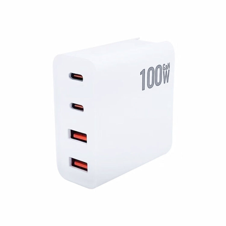 Chargeur multiprise GaN 100W double USB + double USB-C/Type-C avec câble de données Type-C vers Type-C de 2m, prise US, prise US/EU, prise US/UK, prise US/AU, prise US/EU/UK, prise US/EU/UK/AU