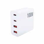 Chargeur multiprise GaN 100W double USB + double USB-C/Type-C avec câble de données Type-C vers Type-C de 2m, prise US, prise US/EU, prise US/UK, prise US/AU, prise US/EU/UK, prise US/EU/UK/AU