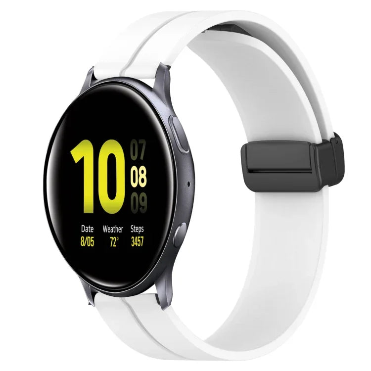 Bracelet de montre en silicone à fermoir magnétique, couleur unie, 20 mm, pour Samsung Galaxy Watch Active2 44 mm, pour Samsung Galaxy Watch 42 mm