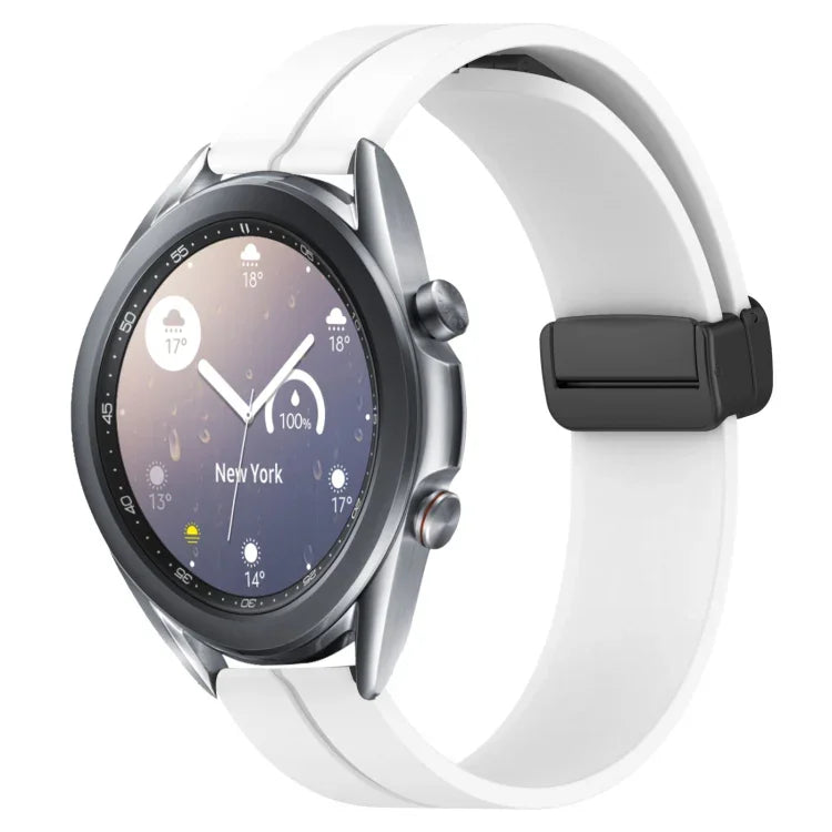Bracelet de montre en silicone à fermoir magnétique, couleur unie, 22 mm, pour Samsung Galaxy Watch3 45 mm, pour Samsung Galaxy Watch 46 mm, pour Samsung Gear S3 Classic, pour Samsung Gear S3 Frontier
