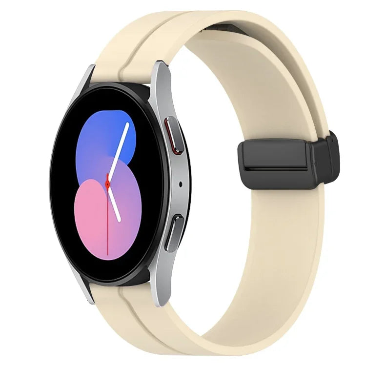 22mm Solid Color Magnetic Clasp Silicone Watch Band, For Samsung Galaxy Watch3 45mm, For Samsung Galaxy Watch 46mm, For Samsung Gear S3 Classic, For Samsung Gear S3 Frontier