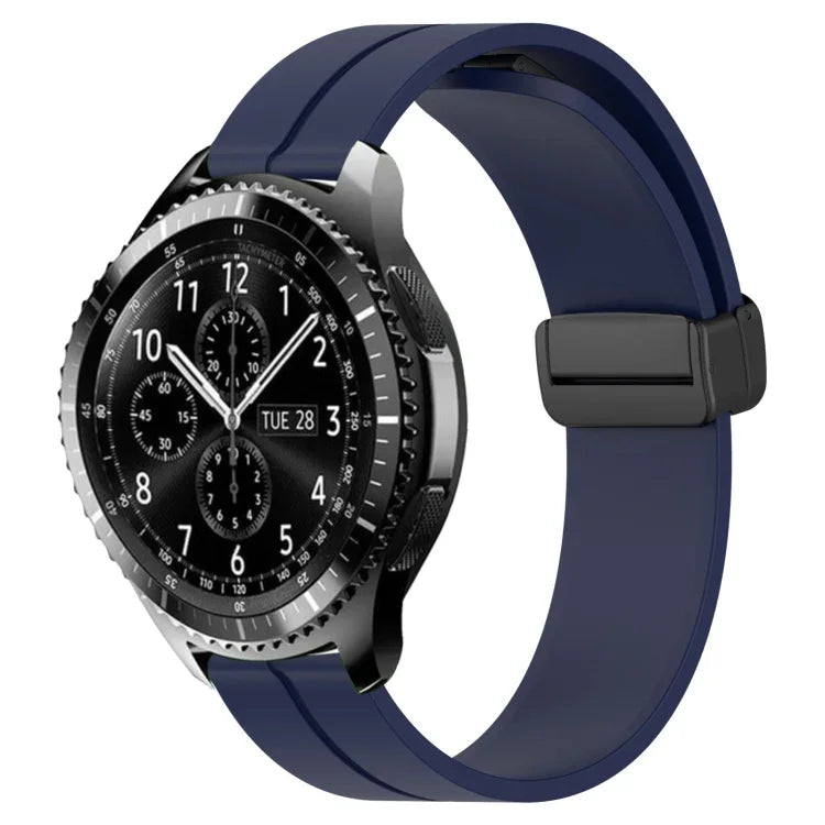 22mm Solid Color Magnetic Clasp Silicone Watch Band, For Samsung Galaxy Watch3 45mm, For Samsung Galaxy Watch 46mm, For Samsung Gear S3 Classic, For Samsung Gear S3 Frontier