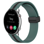 22mm Folding Magnetic Clasp Silicone Watch Band, For Amazfit GTR 2, For Amazfit 3, For Amazfit GTR 47mm