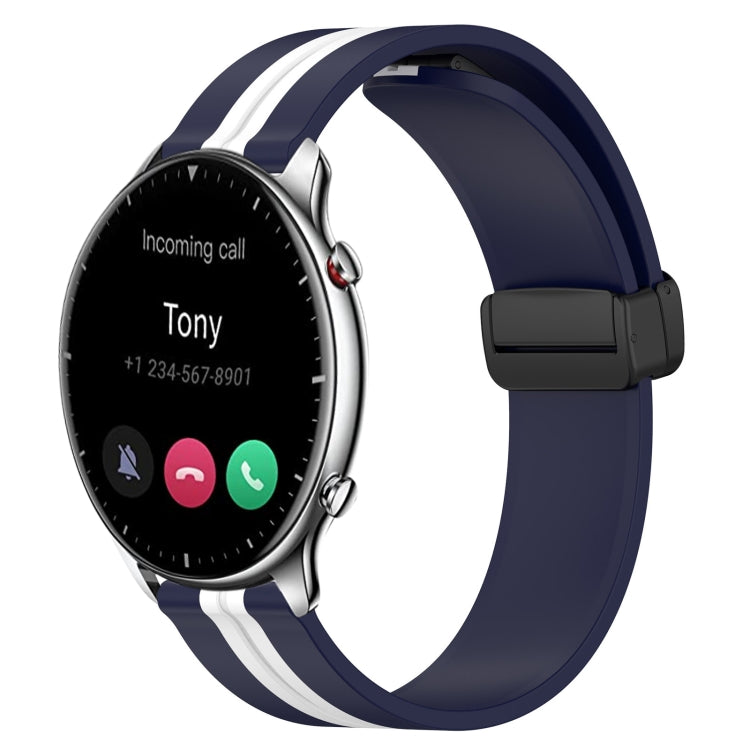 22mm Folding Magnetic Clasp Silicone Watch Band, For Amazfit GTR 2, For Amazfit 3, For Amazfit GTR 47mm