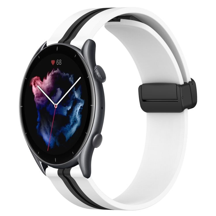 22mm Folding Magnetic Clasp Silicone Watch Band, For Amazfit GTR 2, For Amazfit 3, For Amazfit GTR 47mm
