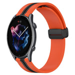 22mm Folding Magnetic Clasp Silicone Watch Band, For Amazfit GTR 2, For Amazfit 3, For Amazfit GTR 47mm