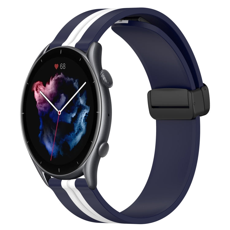 22mm Folding Magnetic Clasp Silicone Watch Band, For Amazfit GTR 2, For Amazfit 3, For Amazfit GTR 47mm