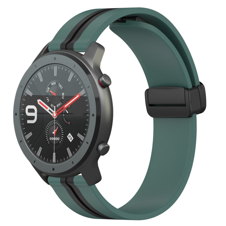 22mm Folding Magnetic Clasp Silicone Watch Band, For Amazfit GTR 2, For Amazfit 3, For Amazfit GTR 47mm