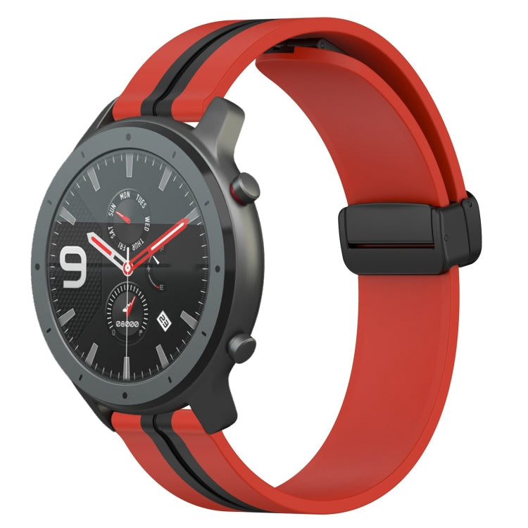 22mm Folding Magnetic Clasp Silicone Watch Band, For Amazfit GTR 2, For Amazfit 3, For Amazfit GTR 47mm
