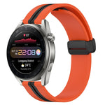 22mm Folding Magnetic Clasp Silicone Watch Band, For Huawei Watch 3 Pro New