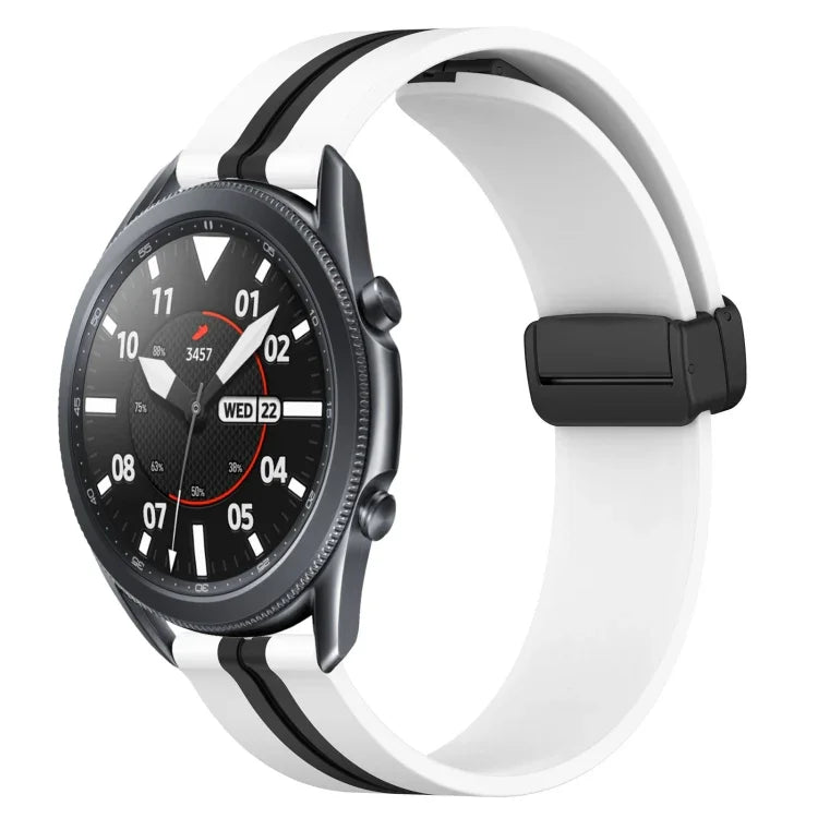 Bracelet de montre en silicone avec fermoir magnétique pliable de 22 mm, pour Samsung Galaxy Watch3 45 mm, pour Samsung Galaxy Watch 46 mm, pour Samsung Gear S3 Classic, pour Samsung Gear S3 Frontier