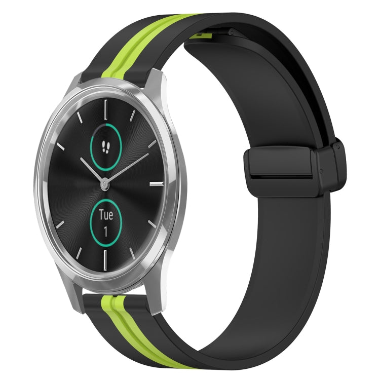 20mm Folding Magnetic Clasp Silicone Watch Band, For Garmin Forerunner 55, For Garmin Venu, For Garmin Venu SQ, For Garminmove Luxe