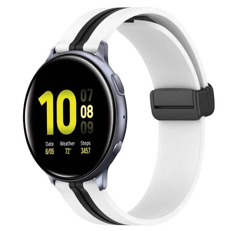 Bracelet de montre en silicone avec fermoir magnétique pliant de 20 mm, pour Samsung Galaxy Watch Active 2 40mm, pour Samsung Galaxy Watch Active 2 44mm, pour Samsung Galaxy Watch 42mm