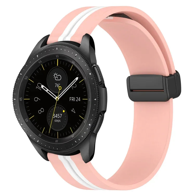 20mm Folding Magnetic Clasp Silicone Watch Band, For Samsung Galaxy Watch Active 2 40mm, For Samsung Galaxy Watch Active 2 44mm, For Samsung Galaxy Watch 42mm