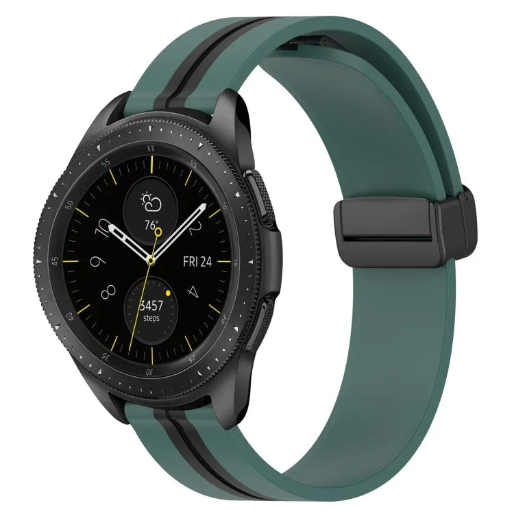 20mm Folding Magnetic Clasp Silicone Watch Band, For Samsung Galaxy Watch Active 2 40mm, For Samsung Galaxy Watch Active 2 44mm, For Samsung Galaxy Watch 42mm