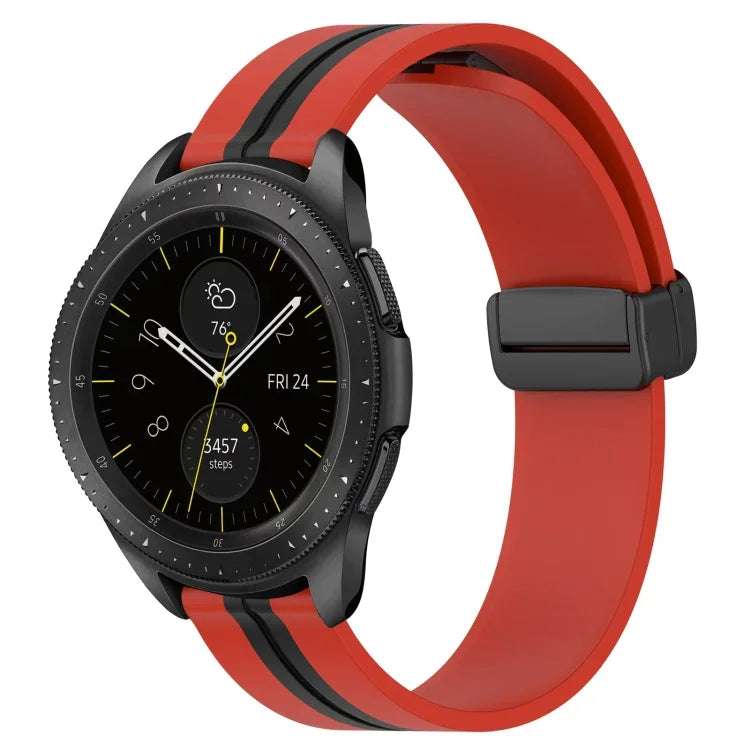 20mm Folding Magnetic Clasp Silicone Watch Band, For Samsung Galaxy Watch Active 2 40mm, For Samsung Galaxy Watch Active 2 44mm, For Samsung Galaxy Watch 42mm