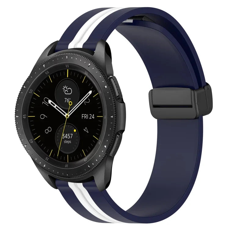20mm Folding Magnetic Clasp Silicone Watch Band, For Samsung Galaxy Watch Active 2 40mm, For Samsung Galaxy Watch Active 2 44mm, For Samsung Galaxy Watch 42mm