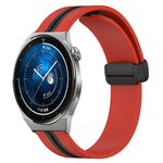 20mm Folding Magnetic Clasp Silicone Watch Band, For Huawei Watch GT3 Pro 43mm, For Huawei Watch GT3 42mm, For Huawei Watch GT2 42mm, For Huawei Watch 2