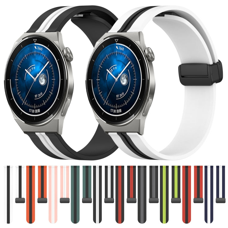 20mm Folding Magnetic Clasp Silicone Watch Band, For Huawei Watch GT3 Pro 43mm, For Huawei Watch GT3 42mm, For Huawei Watch GT2 42mm, For Huawei Watch 2
