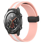 20mm Folding Magnetic Clasp Silicone Watch Band, For Huawei Watch GT3 Pro 43mm, For Huawei Watch GT3 42mm, For Huawei Watch GT2 42mm, For Huawei Watch 2