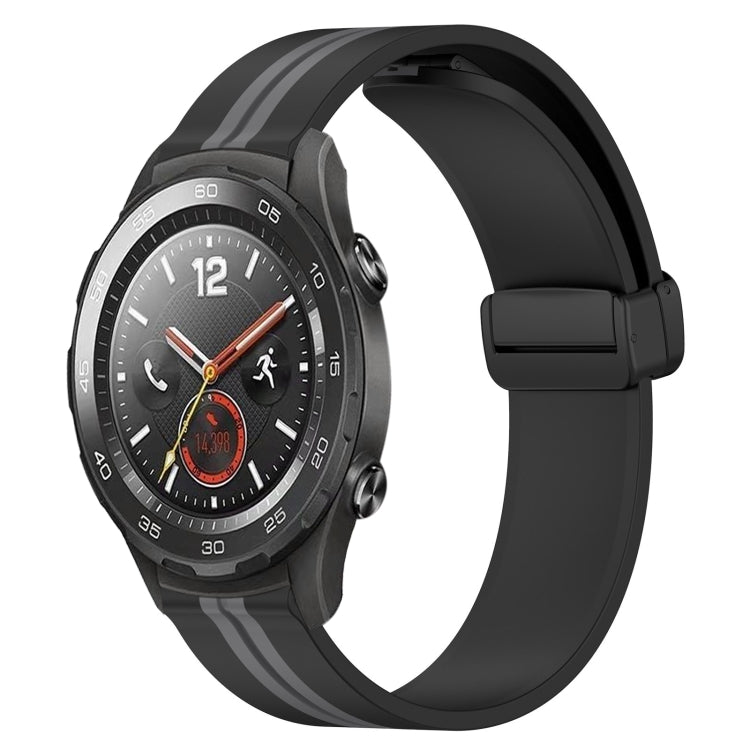 20mm Folding Magnetic Clasp Silicone Watch Band, For Huawei Watch GT3 Pro 43mm, For Huawei Watch GT3 42mm, For Huawei Watch GT2 42mm, For Huawei Watch 2