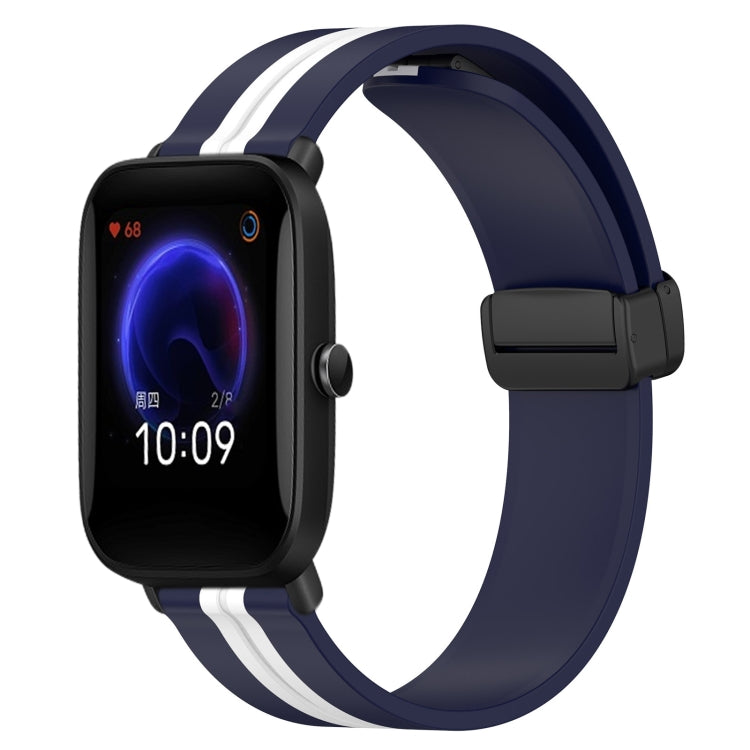 20mm Folding Magnetic Clasp Silicone Watch Band, For Amazfit GTS, For Amazfit GTR 42mm, For Amazfit Pop Pro, For Amazfit Pop