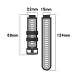 Two-Color Silicone Watch Band, For Garmin Approach S20, For Garmin Approach S5, For Garmin Approach S6