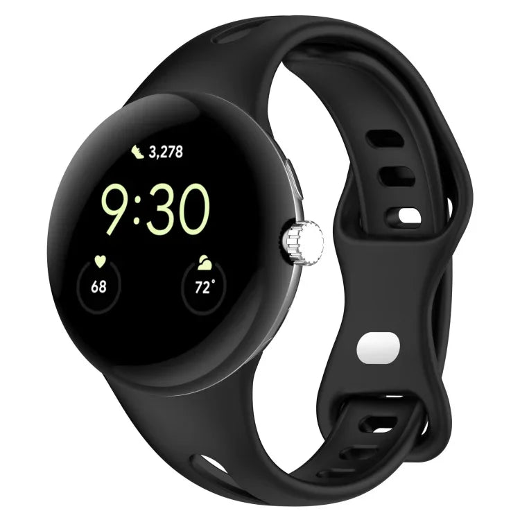Bracelet en silicone massif avec bouton papillon amincissant en forme de goutte d'eau, pour Google Pixel Watch 4 / 3 / 2 / 1 41mm