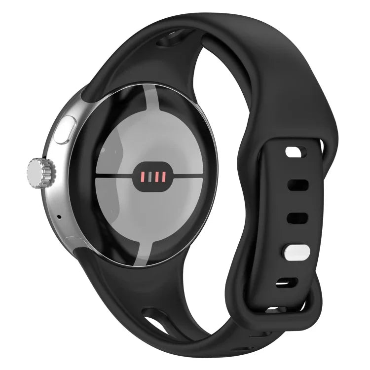 Bracelet en silicone massif avec bouton papillon amincissant en forme de goutte d'eau, pour Google Pixel Watch 4 / 3 / 2 / 1 41mm
