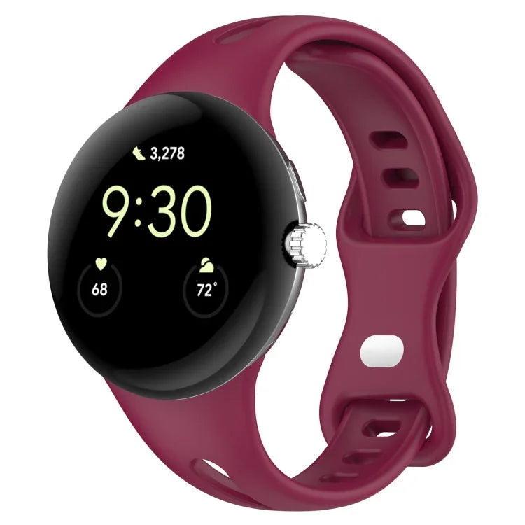 Bracelet en silicone massif avec bouton papillon amincissant en forme de goutte d'eau, pour Google Pixel Watch 4 / 3 / 2 / 1 41mm