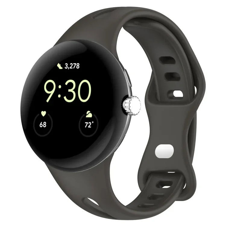 Bracelet en silicone massif avec bouton papillon amincissant en forme de goutte d'eau, pour Google Pixel Watch 4 / 3 / 2 / 1 41mm