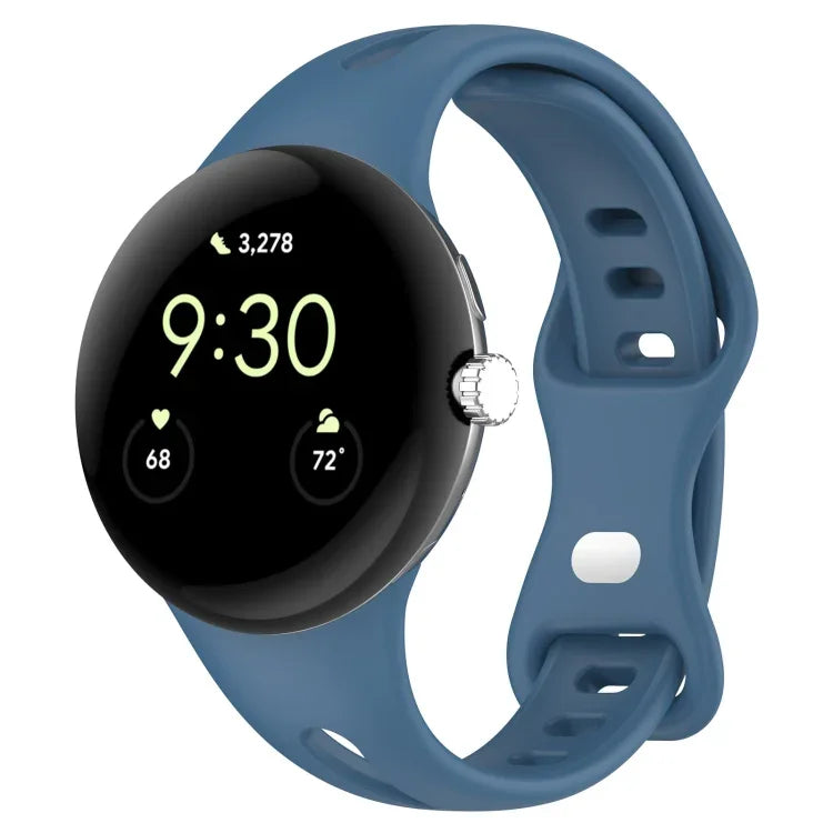 Bracelet en silicone massif avec bouton papillon amincissant en forme de goutte d'eau, pour Google Pixel Watch 4 / 3 / 2 / 1 41mm