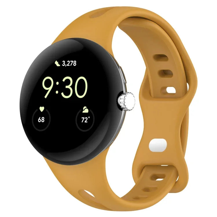 Bracelet en silicone massif avec bouton papillon amincissant en forme de goutte d'eau, pour Google Pixel Watch 4 / 3 / 2 / 1 41mm