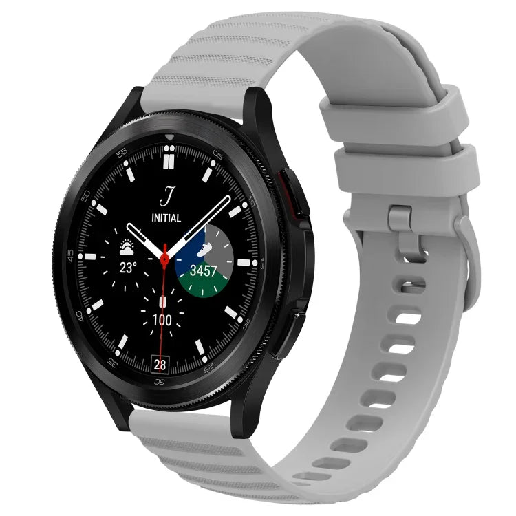 Bracelet de montre en silicone à motif de points ondulés de 20 mm, couleur unie, pour Samsung Galaxy Watch 4 Classic 42mm, pour Samsung Galaxy Watch 4 Classic 46mm, pour Samsung Galaxy Watch Active 2 40mm, pour Samsung Galaxy Watch Active 2 44mm