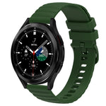 Bracelet de montre en silicone à motif de points ondulés de 20 mm, couleur unie, pour Samsung Galaxy Watch 4 Classic 42mm, pour Samsung Galaxy Watch 4 Classic 46mm, pour Samsung Galaxy Watch Active 2 40mm, pour Samsung Galaxy Watch Active 2 44mm
