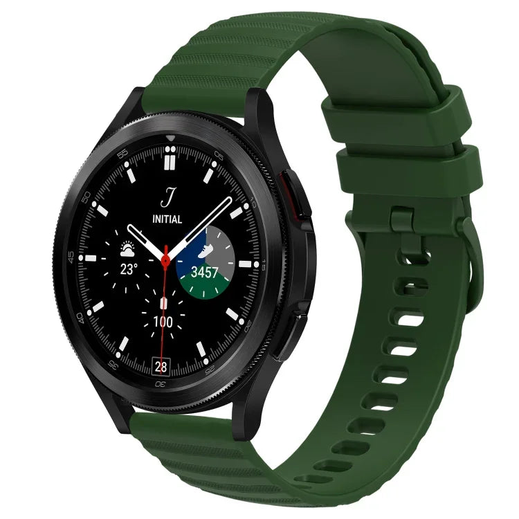 Bracelet de montre en silicone à motif de points ondulés de 20 mm, couleur unie, pour Samsung Galaxy Watch 4 Classic 42mm, pour Samsung Galaxy Watch 4 Classic 46mm, pour Samsung Galaxy Watch Active 2 40mm, pour Samsung Galaxy Watch Active 2 44mm