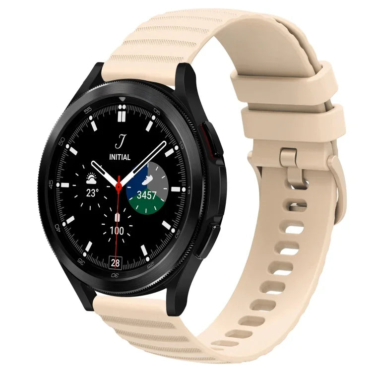 Bracelet de montre en silicone à motif de points ondulés de 20 mm, couleur unie, pour Samsung Galaxy Watch 4 Classic 42mm, pour Samsung Galaxy Watch 4 Classic 46mm, pour Samsung Galaxy Watch Active 2 40mm, pour Samsung Galaxy Watch Active 2 44mm