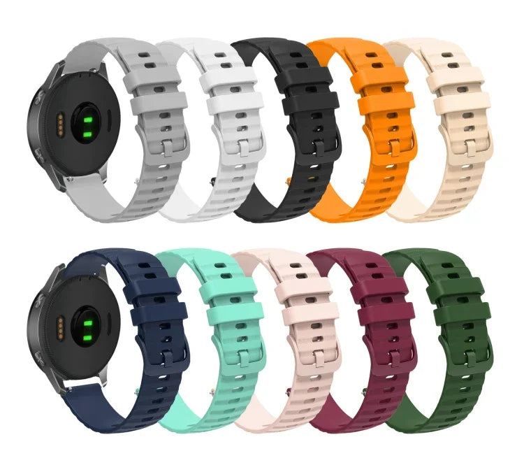 Bracelet de montre en silicone à motif de points ondulés de 20 mm, couleur unie, pour Samsung Galaxy Watch 4 Classic 42mm, pour Samsung Galaxy Watch 4 Classic 46mm, pour Samsung Galaxy Watch Active 2 40mm, pour Samsung Galaxy Watch Active 2 44mm