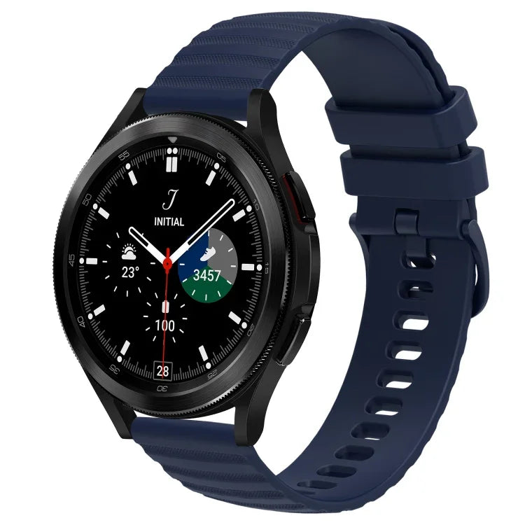 Bracelet de montre en silicone à motif de points ondulés de 20 mm, couleur unie, pour Samsung Galaxy Watch 4 Classic 42mm, pour Samsung Galaxy Watch 4 Classic 46mm, pour Samsung Galaxy Watch Active 2 40mm, pour Samsung Galaxy Watch Active 2 44mm