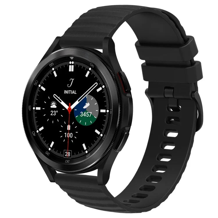 Bracelet de montre en silicone à motif de points ondulés de 20 mm, couleur unie, pour Samsung Galaxy Watch 4 Classic 42mm, pour Samsung Galaxy Watch 4 Classic 46mm, pour Samsung Galaxy Watch Active 2 40mm, pour Samsung Galaxy Watch Active 2 44mm