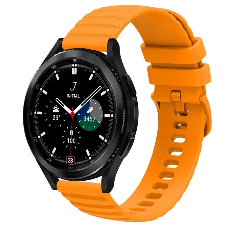 Bracelet de montre en silicone à motif de points ondulés de 20 mm, couleur unie, pour Samsung Galaxy Watch 4 Classic 42mm, pour Samsung Galaxy Watch 4 Classic 46mm, pour Samsung Galaxy Watch Active 2 40mm, pour Samsung Galaxy Watch Active 2 44mm