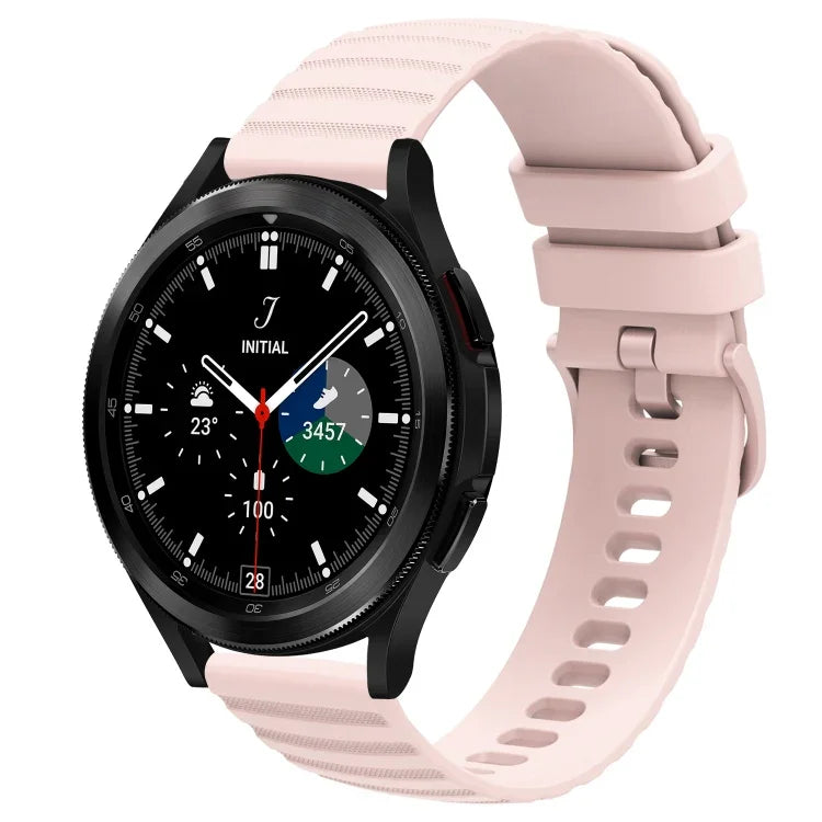 Bracelet de montre en silicone à motif de points ondulés de 20 mm, couleur unie, pour Samsung Galaxy Watch 4 Classic 42mm, pour Samsung Galaxy Watch 4 Classic 46mm, pour Samsung Galaxy Watch Active 2 40mm, pour Samsung Galaxy Watch Active 2 44mm