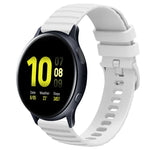 Bracelet de montre en silicone à motif de points ondulés de 20 mm, couleur unie, pour Samsung Galaxy Watch 4 Classic 42mm, pour Samsung Galaxy Watch 4 Classic 46mm, pour Samsung Galaxy Watch Active 2 40mm, pour Samsung Galaxy Watch Active 2 44mm