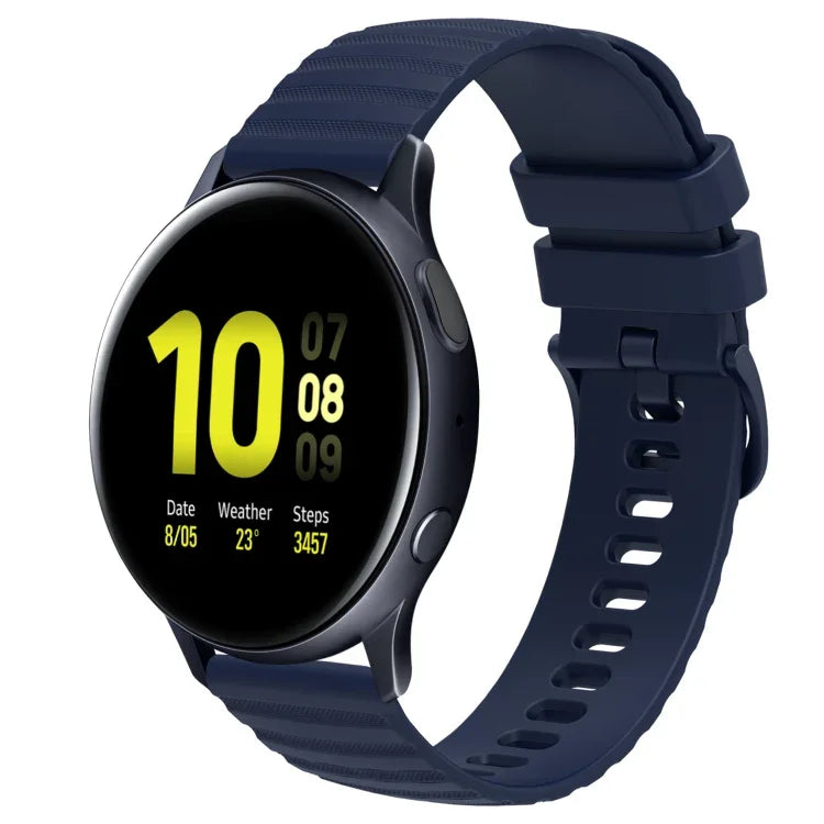 Bracelet de montre en silicone à motif de points ondulés de 20 mm, couleur unie, pour Samsung Galaxy Watch 4 Classic 42mm, pour Samsung Galaxy Watch 4 Classic 46mm, pour Samsung Galaxy Watch Active 2 40mm, pour Samsung Galaxy Watch Active 2 44mm