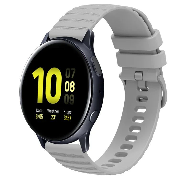 Bracelet de montre en silicone à motif de points ondulés de 20 mm, couleur unie, pour Samsung Galaxy Watch 4 Classic 42mm, pour Samsung Galaxy Watch 4 Classic 46mm, pour Samsung Galaxy Watch Active 2 40mm, pour Samsung Galaxy Watch Active 2 44mm