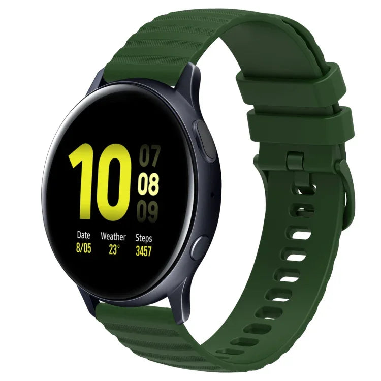 Bracelet de montre en silicone à motif de points ondulés de 20 mm, couleur unie, pour Samsung Galaxy Watch 4 Classic 42mm, pour Samsung Galaxy Watch 4 Classic 46mm, pour Samsung Galaxy Watch Active 2 40mm, pour Samsung Galaxy Watch Active 2 44mm