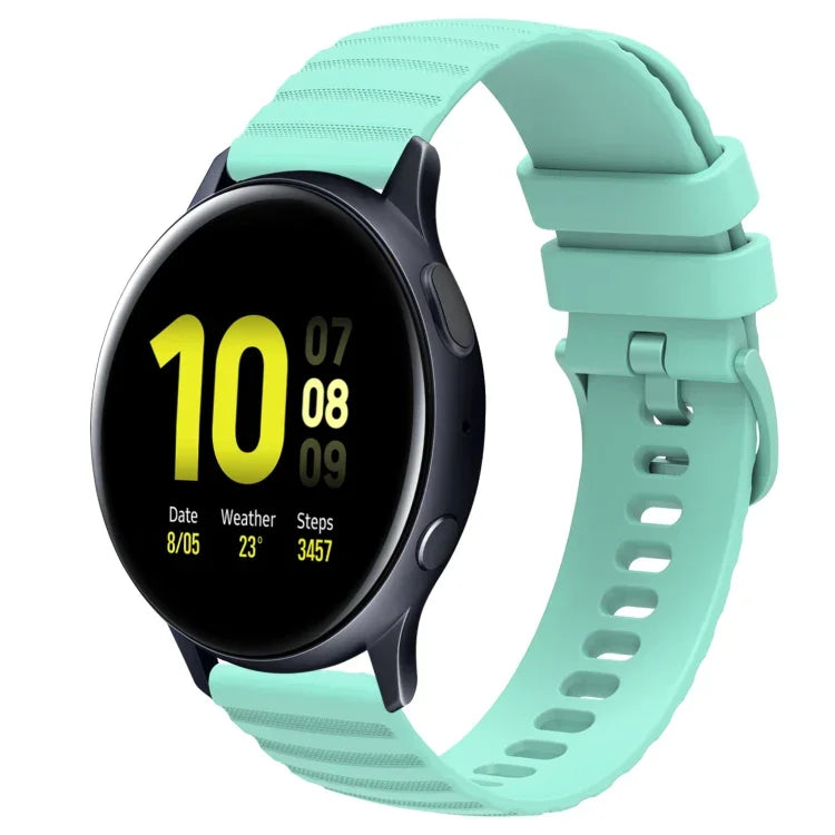 Bracelet de montre en silicone à motif de points ondulés de 20 mm, couleur unie, pour Samsung Galaxy Watch 4 Classic 42mm, pour Samsung Galaxy Watch 4 Classic 46mm, pour Samsung Galaxy Watch Active 2 40mm, pour Samsung Galaxy Watch Active 2 44mm