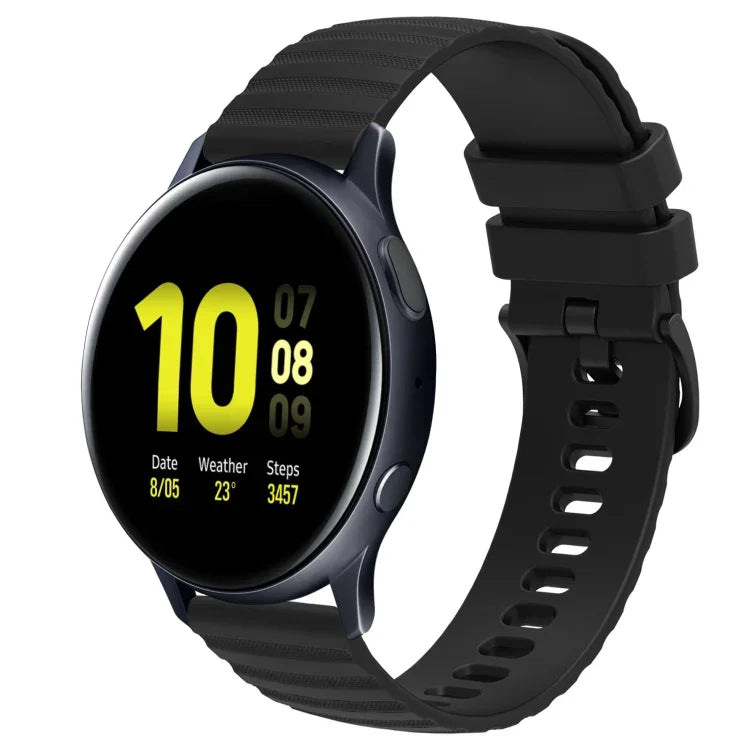 Bracelet de montre en silicone à motif de points ondulés de 20 mm, couleur unie, pour Samsung Galaxy Watch 4 Classic 42mm, pour Samsung Galaxy Watch 4 Classic 46mm, pour Samsung Galaxy Watch Active 2 40mm, pour Samsung Galaxy Watch Active 2 44mm